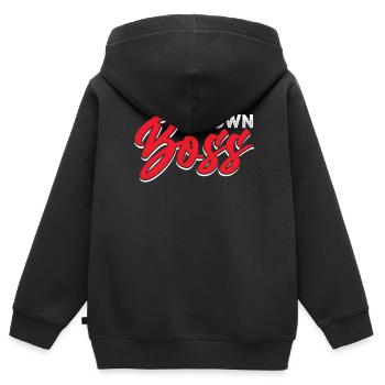 Mon propre patron Indépendant Freelance - Sweat Premium à capuche zippé enfant bio - noir - Dos - AI Model Kid Male (0cm)