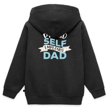 Fier père travailleur autonome Travailleur autonome - Sweat Premium à capuche zippé enfant bio - noir - Dos - AI Model Kid Male (0cm)