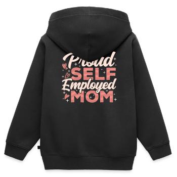 Stolze Selbständige Mutter Selbstständig - Kinder Premium Organic Zip Hoodie - Schwarz - Hinten - AI Model Kid Male (0cm)