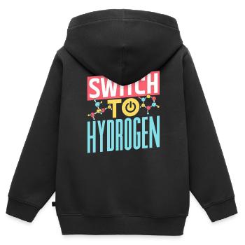 Switch to hydrogen hydrogen energy element - Kids Premium Organic Zip-up Hoodie - black - Back - AI Model Kid Male (0cm)