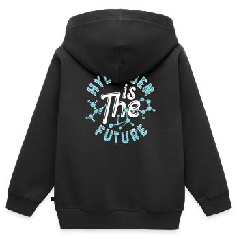 L’hydrogène est le futur élément hydrogène - Sweat Premium à capuche zippé enfant bio - noir - Dos - AI Model Kid Male (0cm)