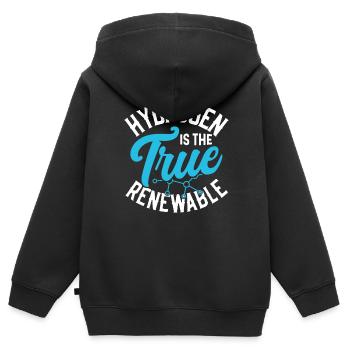 Wasserstoff Ist Die Wahre Erneuerbare Energie - Kinder Premium Organic Zip Hoodie - Schwarz - Hinten - AI Model Kid Male (0cm)