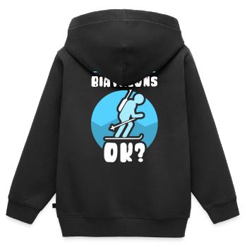 Ich Mag Biathlons Einfach Sehr Biathlon Biathlet - Kinder Premium Organic Zip Hoodie - Schwarz - Hinten - AI Model Kid Male (0cm)