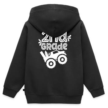 Zweite Klasse Schüler Schule Zweitklässler Lehrer - Kinder Premium Organic Zip Hoodie - Schwarz - Hinten - AI Model Kid Male (0cm)