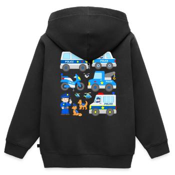 Polizei - Kinder Premium Organic Zip Hoodie - Schwarz - Hinten - AI Model Kid Male (0cm)