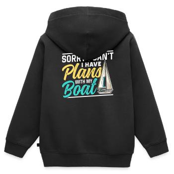 Malheureusement, je ne peux pas avoir de plans avec mon bateau - Sweat Premium à capuche zippé enfant bio - noir - Dos - AI Model Kid Male (0cm)