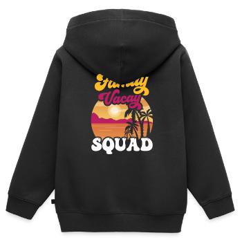 Vacances en famille Escouade Vacances en famille - Sweat Premium à capuche zippé enfant bio - noir - Dos - AI Model Kid Male (0cm)