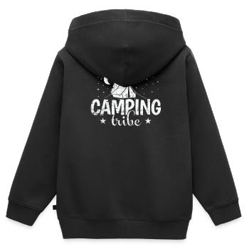 Camping Tribe Urlaub Freiheit Lagerfeuer - Kinder Premium Organic Zip Hoodie - Schwarz - Hinten - AI Model Kid Male (0cm)