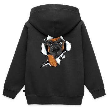 Great Dane - Kids Premium Organic Zip-up Hoodie - black - Back - AI Model Kid Male (0cm)