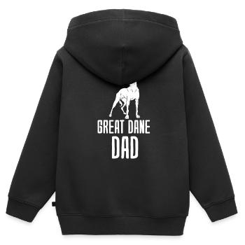 Great Dane - Kids Premium Organic Zip-up Hoodie - black - Back - AI Model Kid Male (0cm)