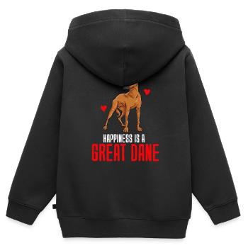 Great Dane - Kids Premium Organic Zip-up Hoodie - black - Back - AI Model Kid Male (0cm)