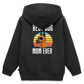 Great Dane - Kids Premium Organic Zip-up Hoodie - black - Back - AI Model Kid Male (0cm)