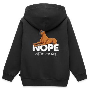 Great Dane - Kids Premium Organic Zip-up Hoodie - black - Back - AI Model Kid Male (0cm)