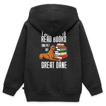 Great Dane - Kids Premium Organic Zip-up Hoodie - black - Back - AI Model Kid Male (0cm)