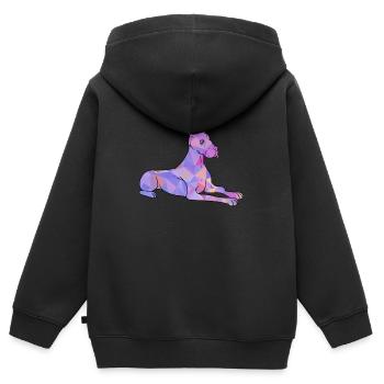 Great Dane - Kids Premium Organic Zip-up Hoodie - black - Back - AI Model Kid Male (0cm)