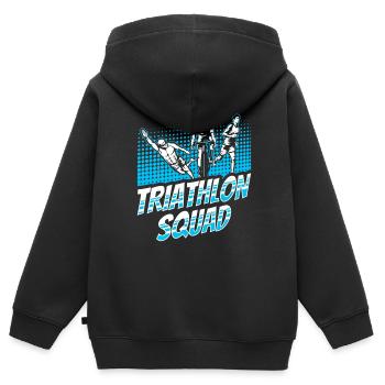 Triathlon Équipe Triathlon Triathlète Triathlète - Sweat Premium à capuche zippé enfant bio - noir - Dos - AI Model Kid Male (0cm)
