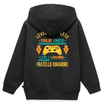 Figlio Unico Complete Fratello Maggiore Loading - Kinder Premium Organic Zip Hoodie - Schwarz - Hinten - AI Model Kid Male (0cm)