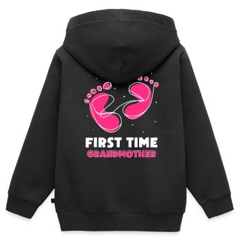 Das Erste Mal Großmutter Süß Erstes Mal Großeltern - Kinder Premium Organic Zip Hoodie - Schwarz - Hinten - AI Model Kid Male (0cm)