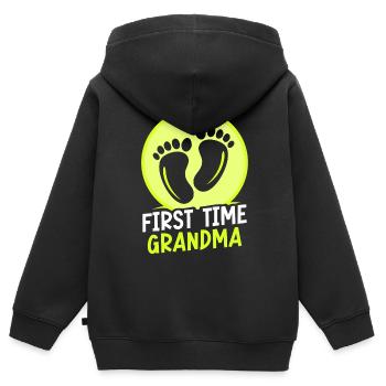 Das Erste Mal Oma Großeltern Erstes Mal Süß - Kinder Premium Organic Zip Hoodie - Schwarz - Hinten - AI Model Kid Male (0cm)
