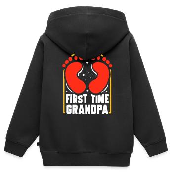 Das Erste Mal Opa Erstes Mal Großeltern Süß - Kinder Premium Organic Zip Hoodie - Schwarz - Hinten - AI Model Kid Male (0cm)