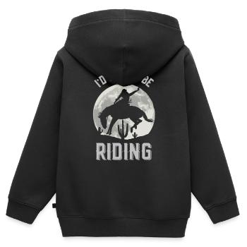 Ich Würde Lieber Reiten Reiterhof Reiter Pferd - Kinder Premium Organic Zip Hoodie - Schwarz - Hinten - AI Model Kid Male (0cm)