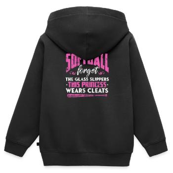 Softball - Sweat Premium à capuche zippé enfant bio - noir - Dos - AI Model Kid Male (0cm)