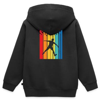 Squash - Kinder Premium Organic Zip Hoodie - Schwarz - Hinten - AI Model Kid Male (0cm)