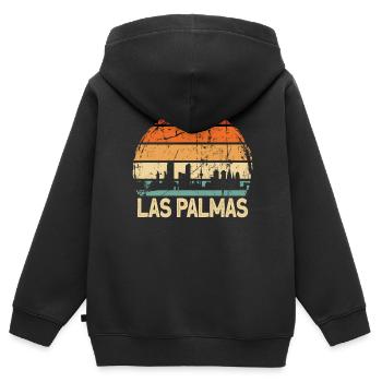 Las Palmas - Kinder Premium Organic Zip Hoodie - Schwarz - Hinten - AI Model Kid Male (0cm)