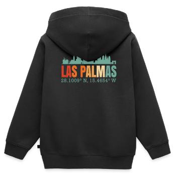 Las Palmas - Kinder Premium Organic Zip Hoodie - Schwarz - Hinten - AI Model Kid Male (0cm)