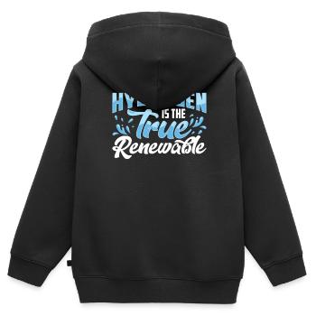 Wasserstoff Ist Die Wahre Erneuerbare Energie - Kinder Premium Organic Zip Hoodie - Schwarz - Hinten - AI Model Kid Male (0cm)