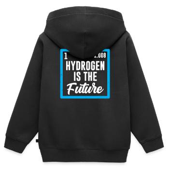 L’hydrogène est le futur élément hydrogène - Sweat Premium à capuche zippé enfant bio - noir - Dos - AI Model Kid Male (0cm)