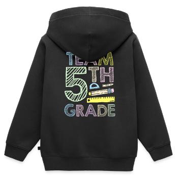 Équipe 5 Grade Fifth Fifth Grader School - Sweat Premium à capuche zippé enfant bio - noir - Dos - AI Model Kid Male (0cm)