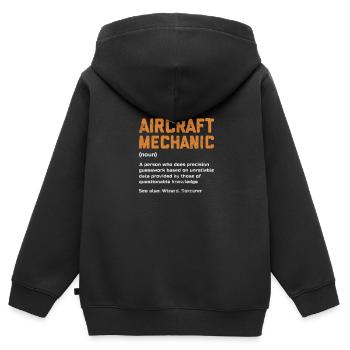 Flugzeugmechaniker Luftfahrt Flugzeug Geschenk - Kinder Premium Organic Zip Hoodie - Schwarz - Hinten - AI Model Kid Male (0cm)