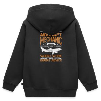 Flugzeugmechaniker Luftfahrt Flugzeug Geschenk - Kinder Premium Organic Zip Hoodie - Schwarz - Hinten - AI Model Kid Male (0cm)
