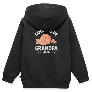 Pregnancy Grandpa - Kids Premium Organic Zip-up Hoodie - black - Back - AI Model Kid Male (0cm)
