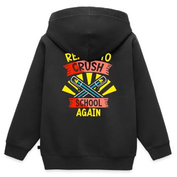 Bereit Die Schule Wieder Zu Erobern Schulstart - Kinder Premium Organic Zip Hoodie - Schwarz - Hinten - AI Model Kid Male (0cm)