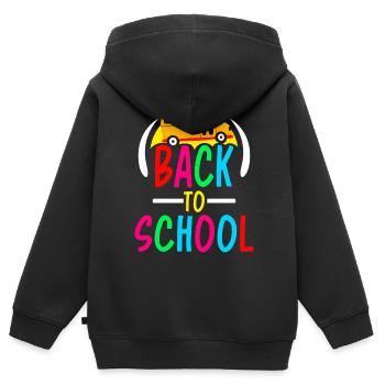 Back to School Back to School Back to School Teachers - Kids Premium Organic Zip-up Hoodie - black - Back - AI Model Kid Male (0cm)