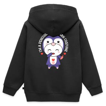 Ich Bin Ein Pinguin In Einem Menschlichen Kostüm - Kinder Premium Organic Zip Hoodie - Schwarz - Hinten - AI Model Kid Male (0cm)