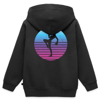 Kickboxing Kickboxing Kickboxer Hommes Boxe - Sweat Premium à capuche zippé enfant bio - noir - Dos - AI Model Kid Male (0cm)