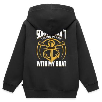 Malheureusement, je ne peux pas avoir de plans avec mon bateau - Sweat Premium à capuche zippé enfant bio - noir - Dos - AI Model Kid Male (0cm)