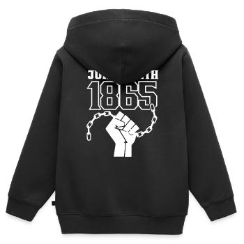 Juneteenth 1865 Afrika African American Black - Kinder Premium Organic Zip Hoodie - Schwarz - Hinten - AI Model Kid Male (0cm)