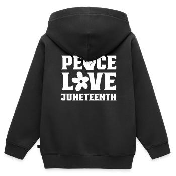 Frieden Liebe Juneteenth African American Black - Kinder Premium Organic Zip Hoodie - Schwarz - Hinten - AI Model Kid Male (0cm)