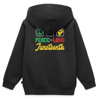 Frieden Liebe Juneteenth African American Black - Kinder Premium Organic Zip Hoodie - Schwarz - Hinten - AI Model Kid Male (0cm)