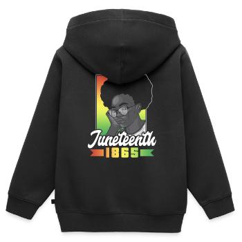 Juneteenth 1865 African American Black Afrika - Kinder Premium Organic Zip Hoodie - Schwarz - Hinten - AI Model Kid Male (0cm)