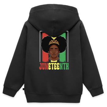Juneteenth 1865 Black African American Afrika - Kinder Premium Organic Zip Hoodie - Schwarz - Hinten - AI Model Kid Male (0cm)