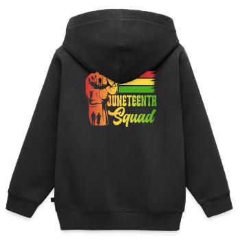 Juneteenth Team African American 1865 Black - Kinder Premium Organic Zip Hoodie - Schwarz - Hinten - AI Model Kid Male (0cm)
