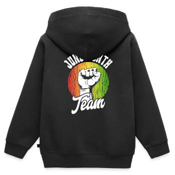 Juneteenth Team African American 1865 Black - Kinder Premium Organic Zip Hoodie - Schwarz - Hinten - AI Model Kid Male (0cm)