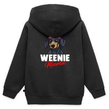 Dachshund Geschenk Dixie Wiener Doxie Dackel - Kinder Premium Organic Zip Hoodie - Schwarz - Hinten - AI Model Kid Male (0cm)