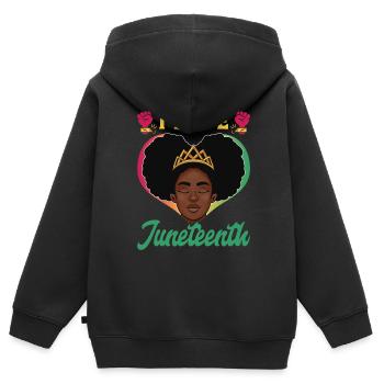 Ich Liebe Den Juneteenth Black African American - Kinder Premium Organic Zip Hoodie - Schwarz - Hinten - AI Model Kid Male (0cm)