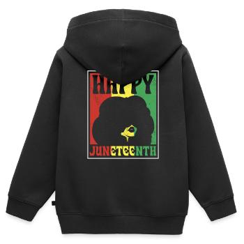 Fröhlicher Juneteenth African American 1865 Black - Kinder Premium Organic Zip Hoodie - Schwarz - Hinten - AI Model Kid Male (0cm)